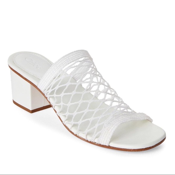 chloe white mesh lucy sandals - Picture 2 of 8